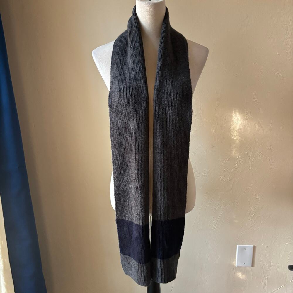 Polo Ralph Lauren Blue Gray Knit Scarf Academic Old money Academia Classic
